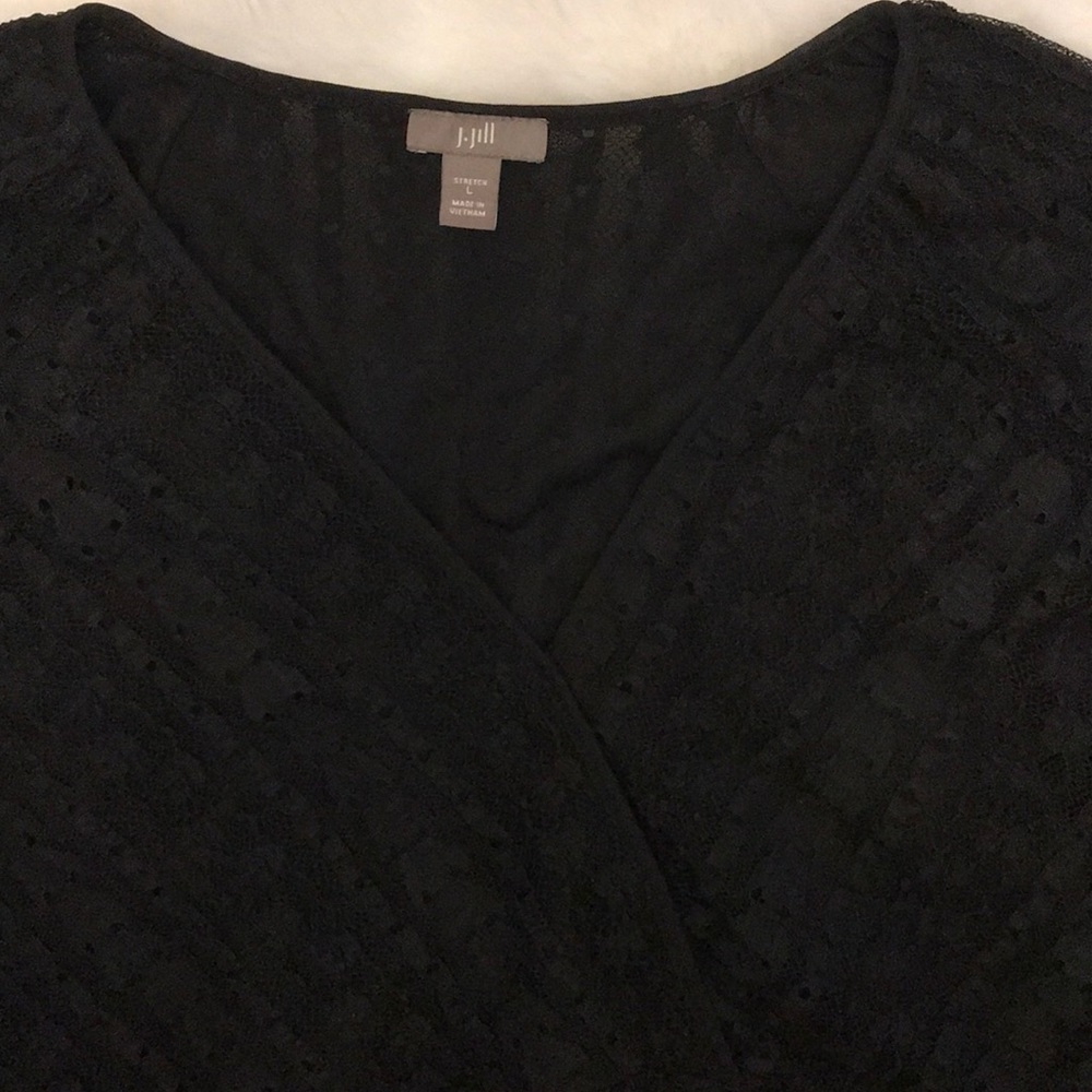 J. Jill women’s Black Top Lace Size Large